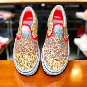 Vans X Where's Waldo? Slip-On Kid's Sneakers Find Steve Beach Design Sz Kids 3
